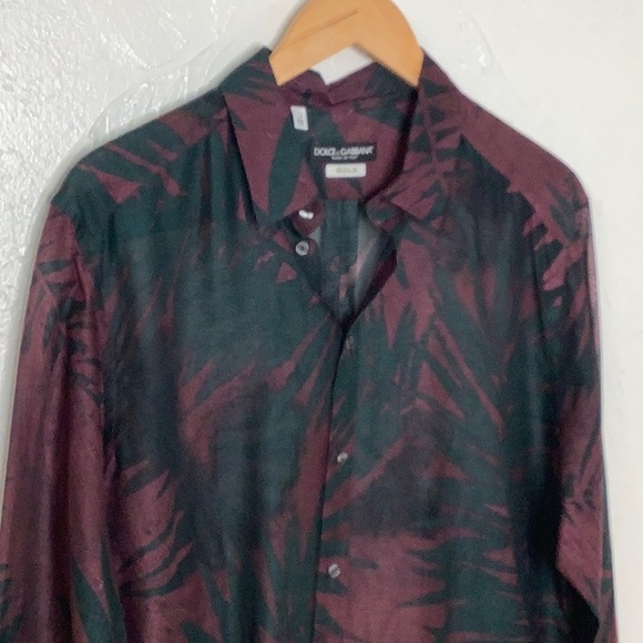 Dolce & Gabbana Gold Dark Dye Sheer Italian Button down dress shirt size 17 NWOT - Picture 4 of 16